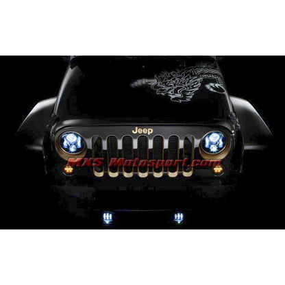 MXSHL157 Black Round CREE LED Projector Headlights for Mahindra Thar Jeep