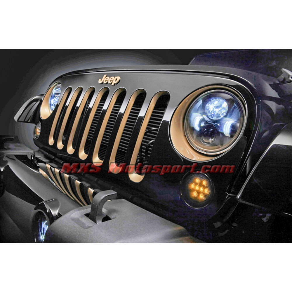 MXSHL157 Black Round CREE LED Projector Headlights for Mahindra Thar Jeep